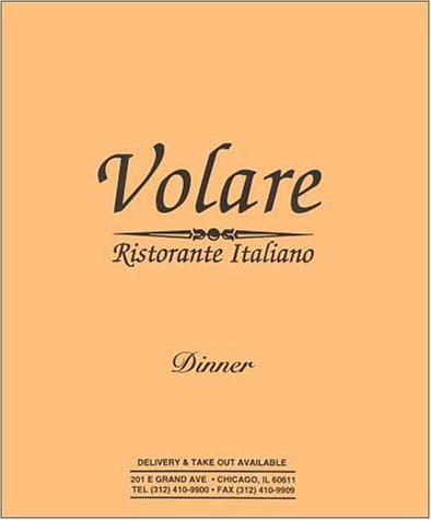 A page from the menu of the Volare restaurant in Chicago