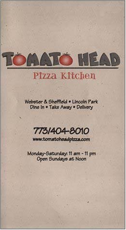 A page from the menu of the Tomato Head restaurant in Chicago