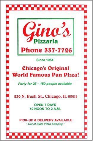 A page from the menu of the Gino's Pizzeria restaurant in Chicago