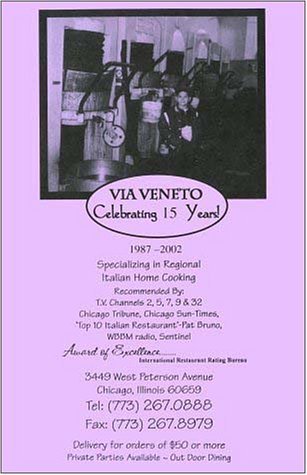A page from the menu of the Via Veneto restaurant in Chicago