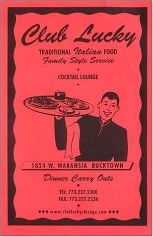A page from the menu of the Club Lucky restaurant in Chicago