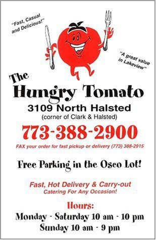 A page from the menu of the Hungry Tomato restaurant in Chicago
