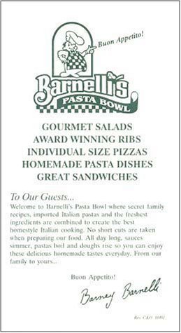 A page from the menu of the Barnelli's restaurant in Chicago