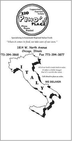 A page from the menu of the Zio Pino's Place restaurant in Chicago