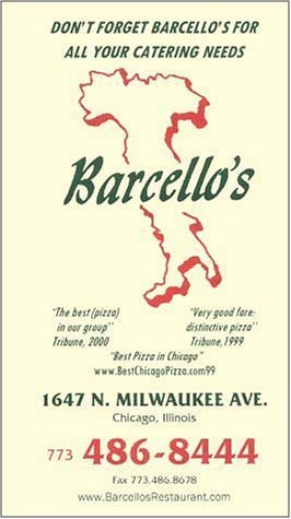 A page from the menu of the Barcellos restaurant in Chicago